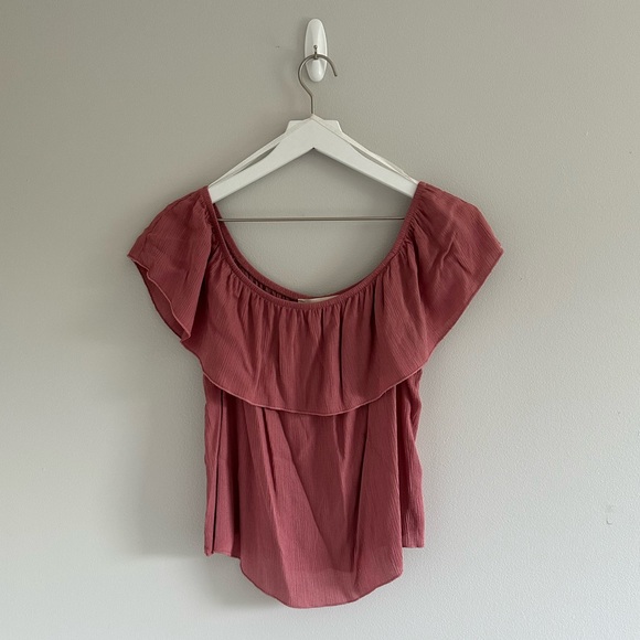 Frankie Phoenix Mauve Off Shoulder Flowy Top Size L - Picture 1 of 4